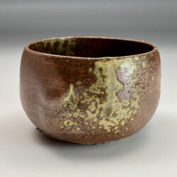 Small stoneware cup, local clay slip, wood ash & Oribe glaze